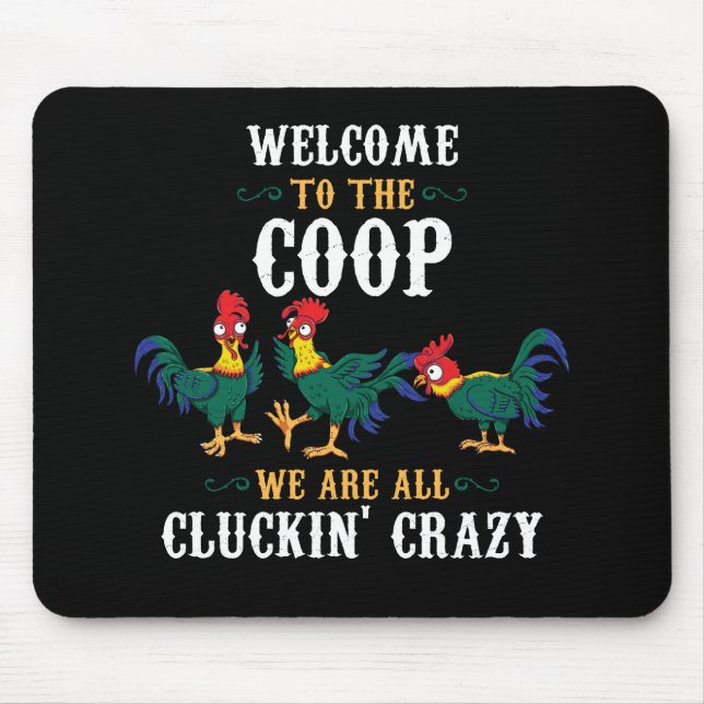 Tapis De Souris Funny Chicken Welcome (Devant)