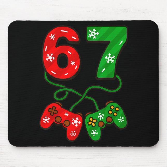 Tapis De Souris Funny Christmas 67 Meme Six Seven Video Games Game (Devant)