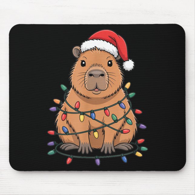 Tapis De Souris Funny Christmas Capybara Cute Cartoon Desing  (Devant)