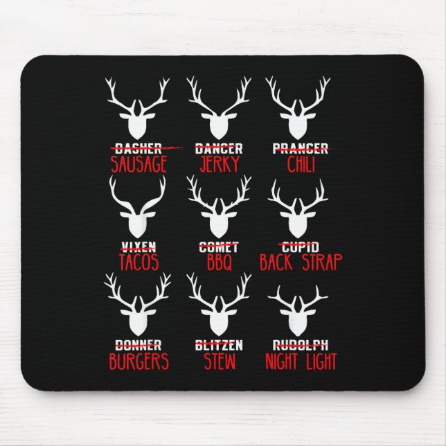 Tapis De Souris Funny Christmas Deer Hunters All Of Santa's Reinde (Devant)
