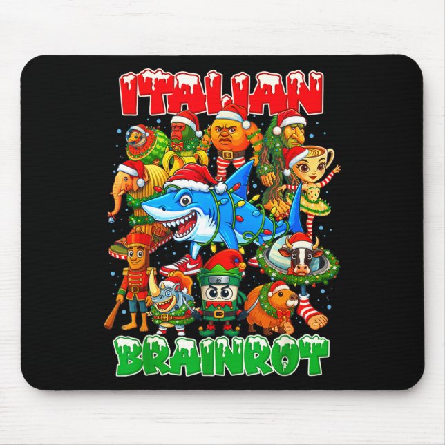 Tapis De Souris Funny Christmas Italian Brain Rot Italian Brainrot (Devant)