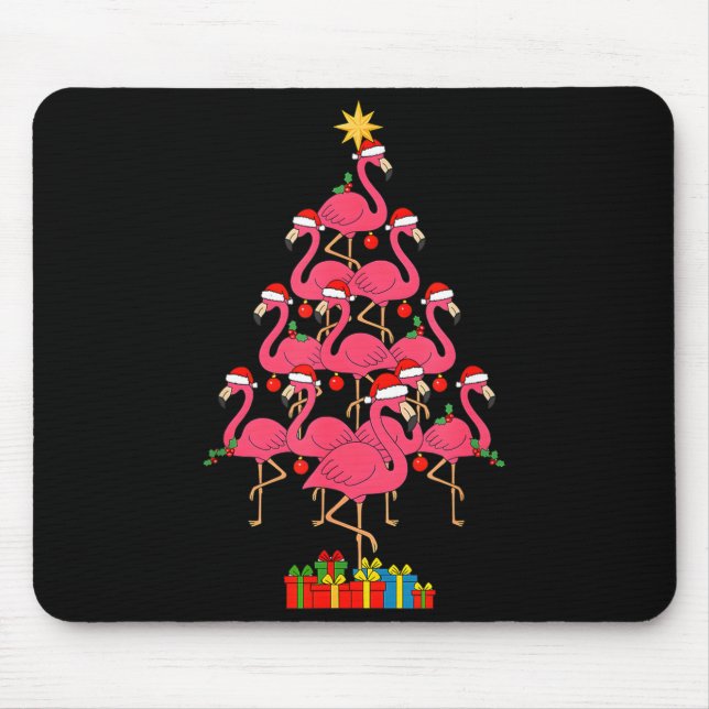Tapis De Souris Funny Christmas Nk Flamingo Tree Holiday Bird Love (Devant)