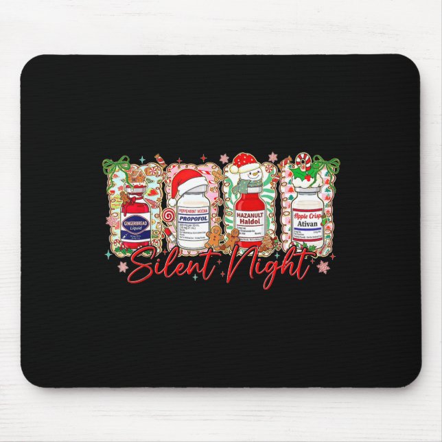 Tapis De Souris Funny Christmas Nurse Silent Night Medical Humor  (Devant)