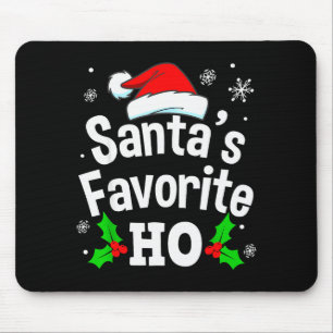 Tapis De Souris Funny Christmas Santa préféré Ho Naughty Pyjama
