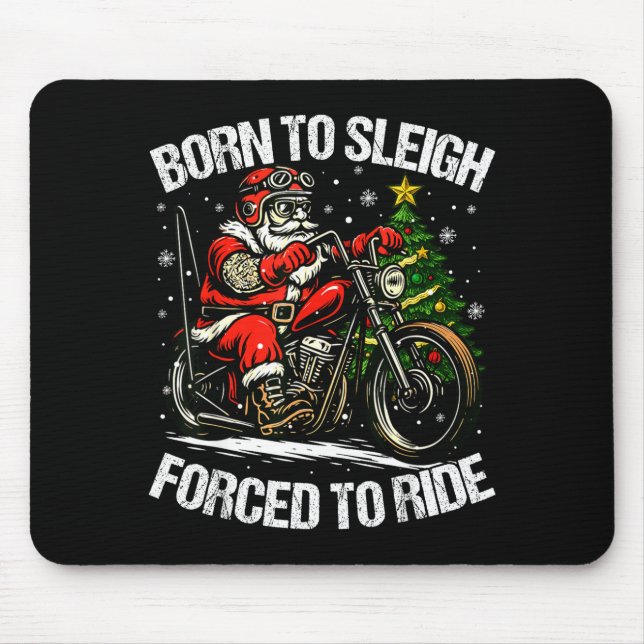 Tapis De Souris Funny Christmas Santa Riding Motorcycle Bike Biker (Devant)