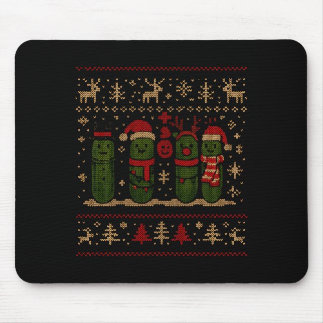 Tapis De Souris Funny Ckles Christmas Lights Santa Hat Xmas Ugly S (Devant)