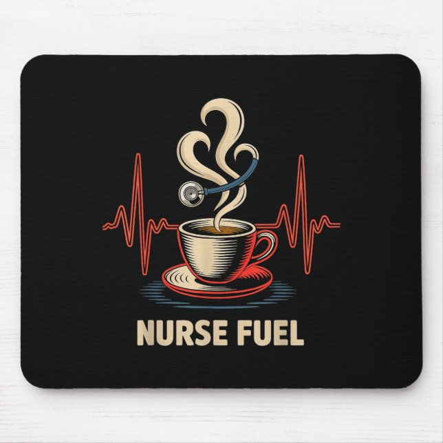 Tapis De Souris Funny Coffee Nurse Ekg Nurses Energy Caffeine Love (Devant)
