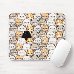 Tapis De Souris Funny coloré Moody Meow Cats Kitten Motif animal