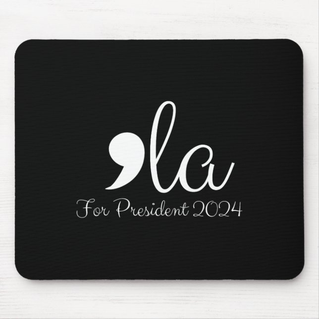 Tapis De Souris Funny Comma La Harris Pour Président 2024 (Devant)
