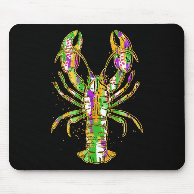 Tapis De Souris Funny Crawfish Jester perles Funny Mardi Gras Men  (Devant)