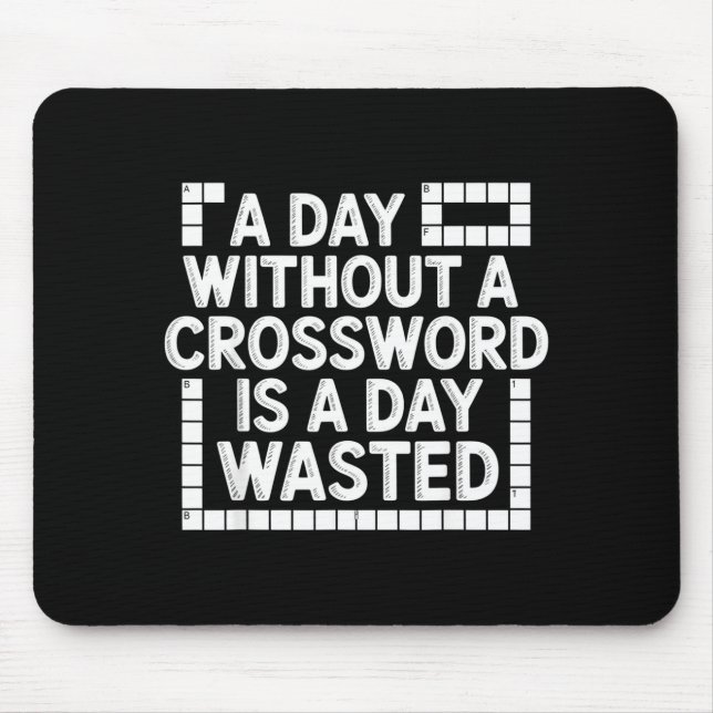 Tapis De Souris Funny Crossword Puzzle Word Game Nerd  (Devant)
