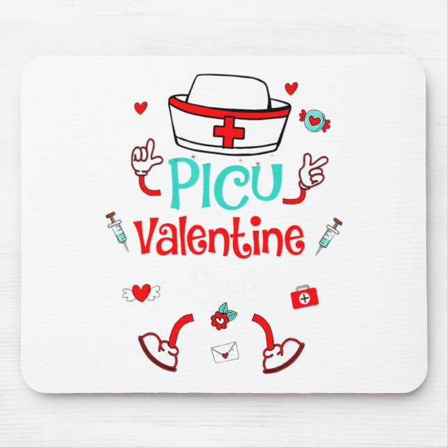 Tapis De Souris Funny Cu Valentines Day Nurse Crew Family Group  (Devant)