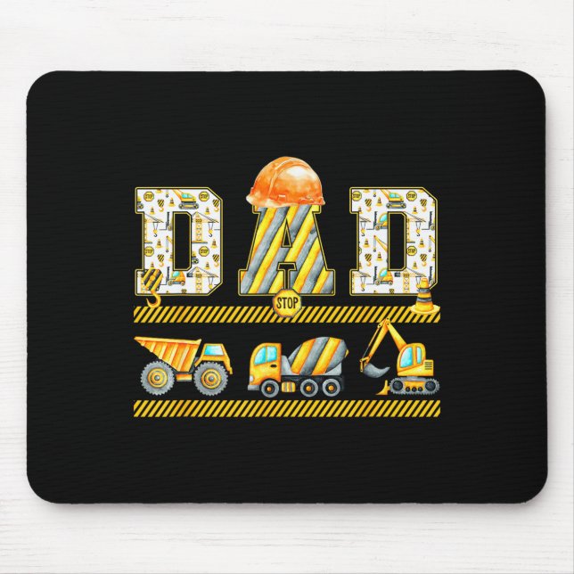 Tapis De Souris Funny Dad Construction Excavator Kids Matching Fam (Devant)