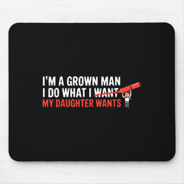 Tapis De Souris Funny Dad Father Daughter Humor Man Fatherhood Fam (Devant)