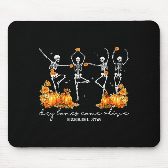 Tapis De Souris Funny Dancing Skeleton Dry Bones Come Alive Hallow (Devant)