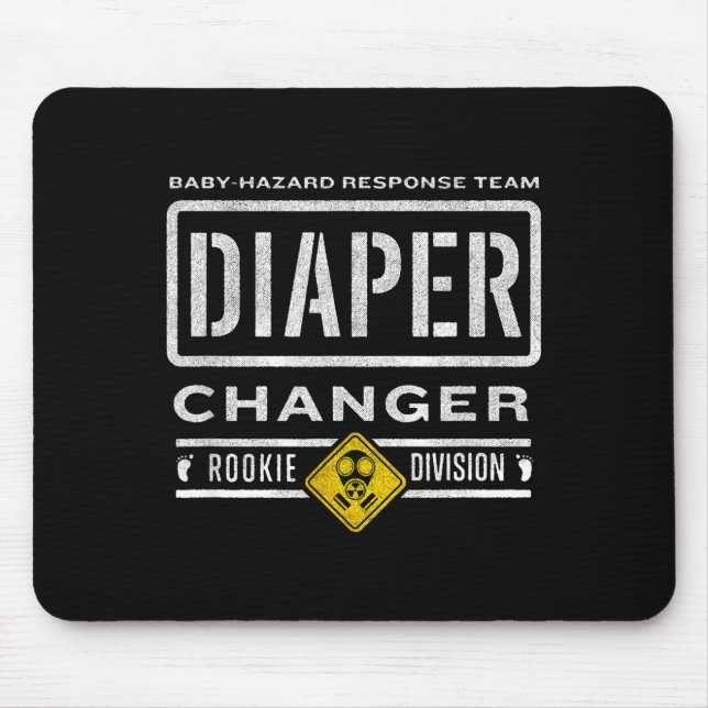 Tapis De Souris Funny Diaper Changer Duty - Expecting Baby New Dad (Devant)
