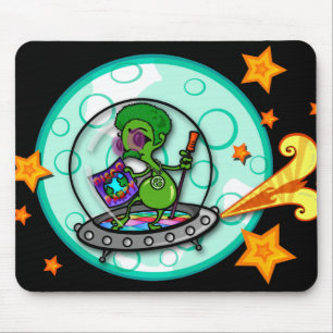 TAPIS DE SOURIS FUNNY DISCO ALIEN MOUSE PAD
