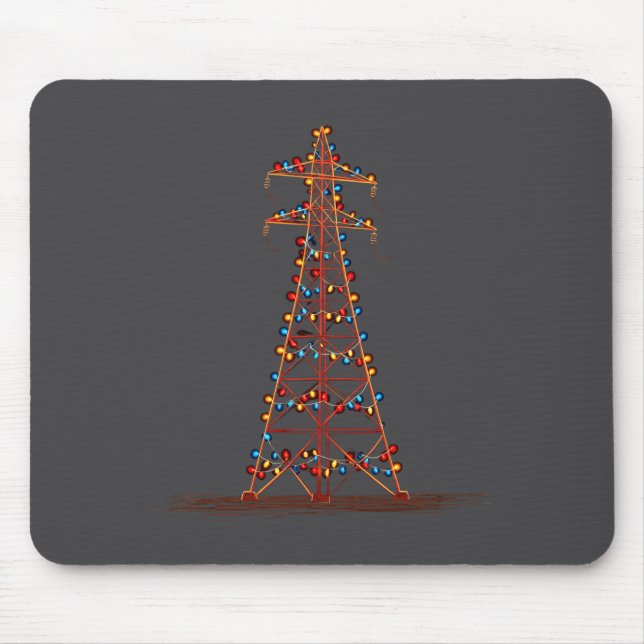 Tapis De Souris Funny Electric Pylon Christmas Graphics Lights Lov (Devant)