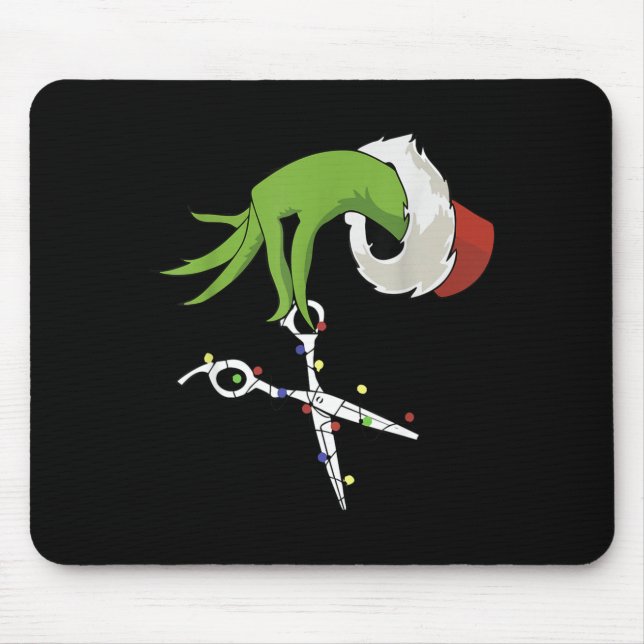 Tapis De Souris Funny Elf Hands Hair Stylist Hairdresser Scissor B (Devant)