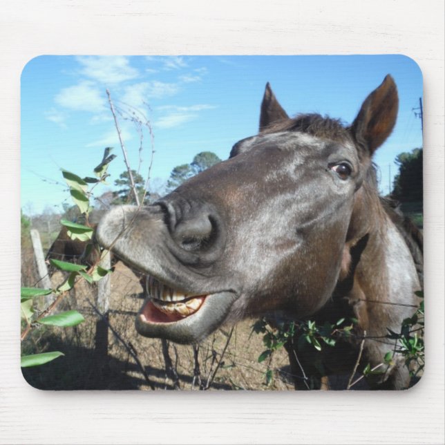 Tapis De Souris Funny Face brown horse (Devant)