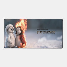 Tapis de souris Funny Fire and Ice Penguin
