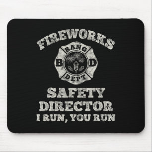 Tapis De Souris Funny Fireworks Directeur de la sécurité Firefight