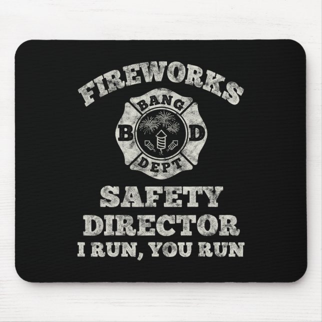 Tapis De Souris Funny Fireworks Directeur de la sécurité Firefight (Devant)