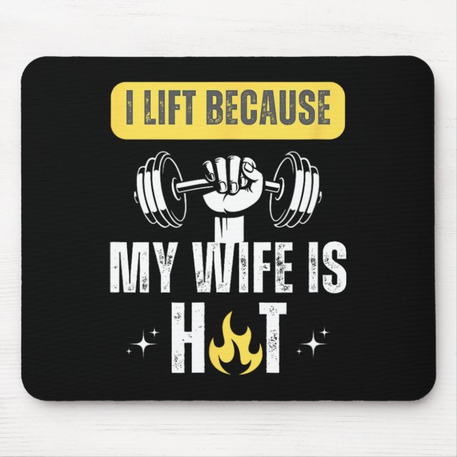 Tapis De Souris Funny Fitness Gym Rat I Lift Because My Wife Is Ho (Devant)