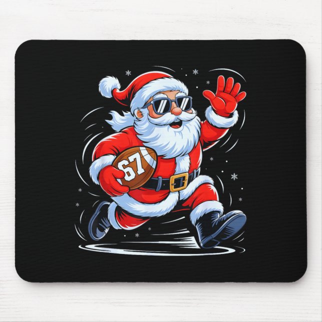 Tapis De Souris Funny Football Santa 67 Christmas Xmas Holiday Boy (Devant)