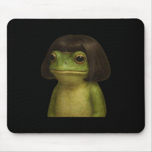 Tapis De Souris Funny Frog Girl Bob Hair Meme Art
