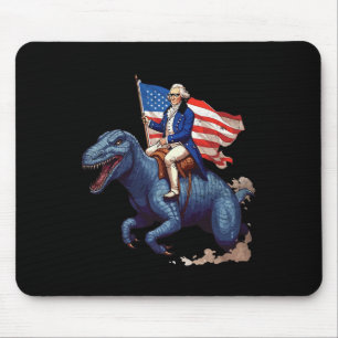 Tapis De Souris Funny George Washington Riding Un Tyrannosaurus Re