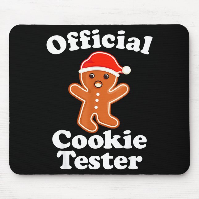 Tapis De Souris Funny Gingerbread Man Cookie Tester Christmas  (Devant)