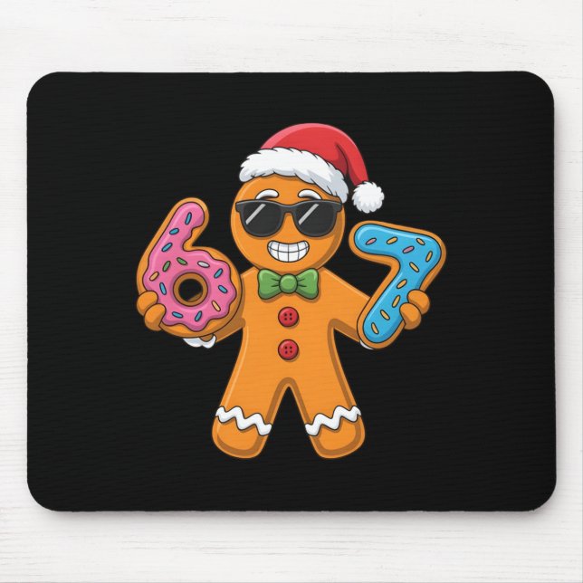 Tapis De Souris Funny Gingerbread Six Seven 67 Ice Cream Christmas (Devant)