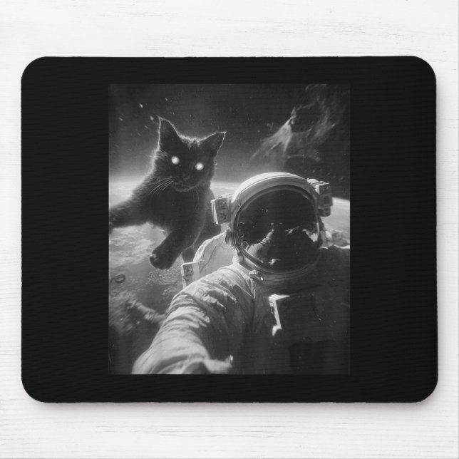 Tapis De Souris Funny Graphic Chat Astronaut Selfie Funny (Devant)