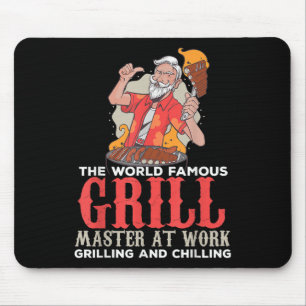 Tapis De Souris Funny Grill Master Bbq Lovers Foodies Chef Fumé
