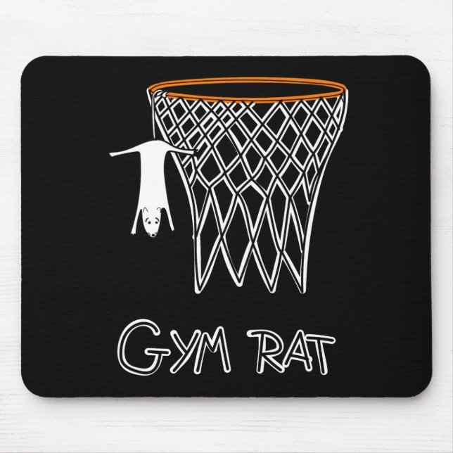 Tapis De Souris Funny Gym Rat Basketball Hoop  (Devant)