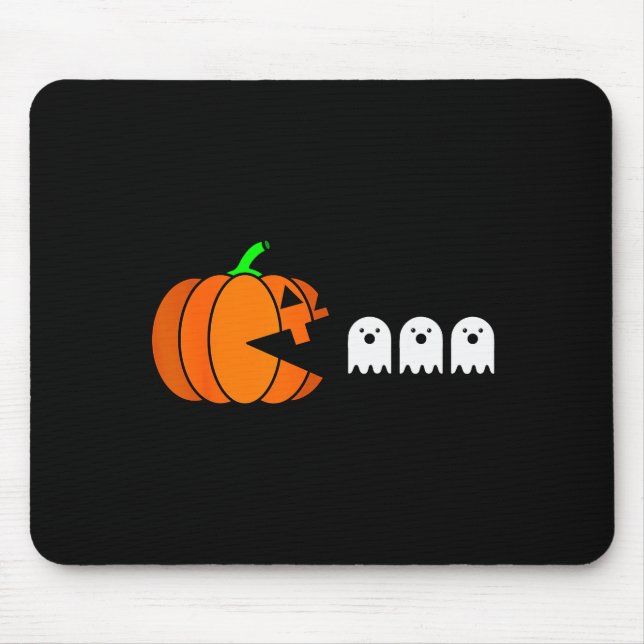Tapis De Souris Funny Halloween Pumpkin Eating Ghost, Gamer Men Wo (Devant)