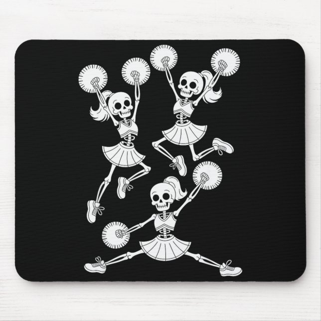 Tapis De Souris Funny Halloween Skeletons Cheerleader Pajama Cheer (Devant)