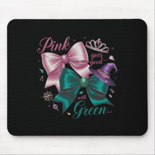 Tapis De Souris Funny Halloween sorcière rose va bien avec Green W