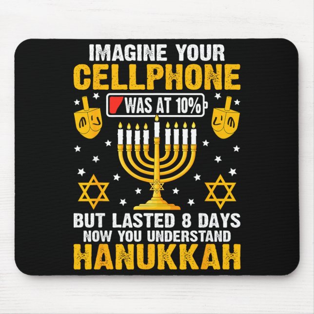 Tapis De Souris Funny Hanukkah Imagine Your Cellphone Chanukah Jew (Devant)