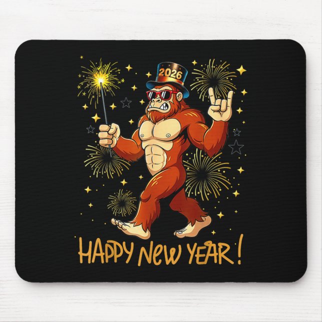 Tapis De Souris Funny Happy New Year 2026 Bigfoot Lovers New Years (Devant)