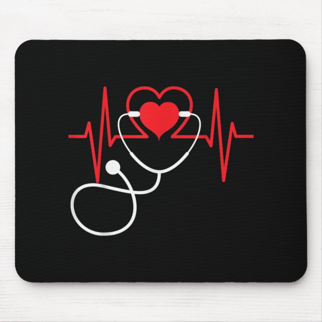 Tapis De Souris Funny Heart Beats Nurse Nurse Nurse Nurse Médicale (Devant)