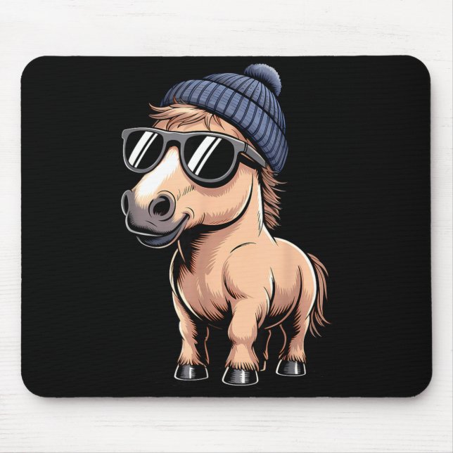 Tapis De Souris Funny Horse In Retro Style - Farm Humour Ny Funny  (Devant)