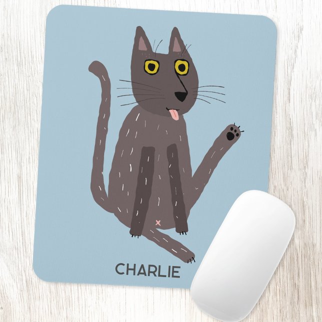 Tapis De Souris Funny Humour de chat personnalisé (Funny cat humor personalized name mousemat)