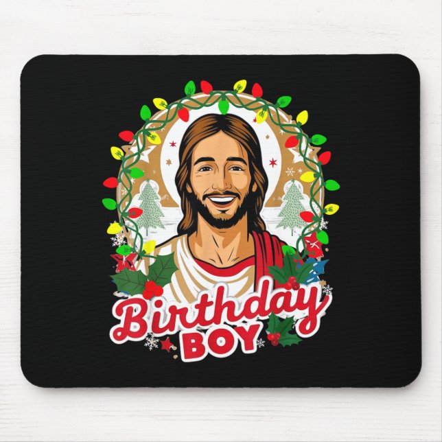 Tapis De Souris Funny Jesus Birthday Boy Christmas Xmas Holiday Ug (Devant)