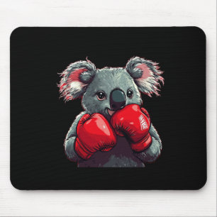 Tapis De Souris Funny Koala Ours Dans Le Cercle Avec Gants De Boxe