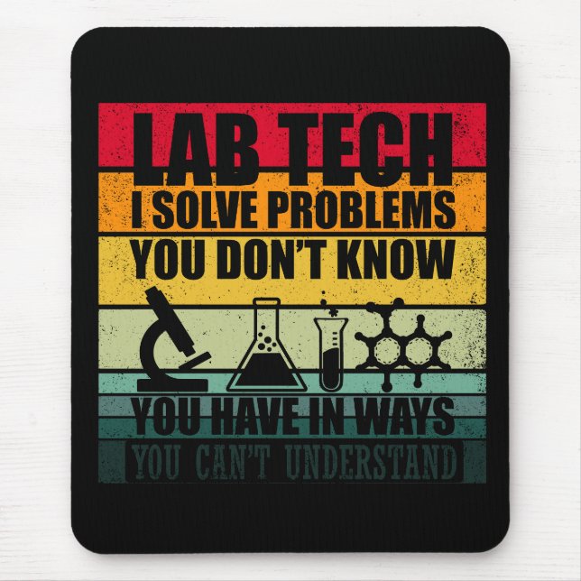 Tapis De Souris Funny lab tech cite laboratoire technicien humour (Devant)