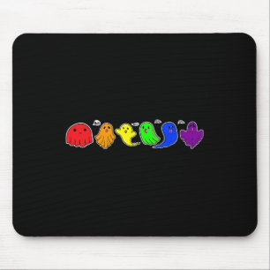 Tapis De Souris Funny Lgbtq Boo Ghost Éffrayant Halloween Rainbow