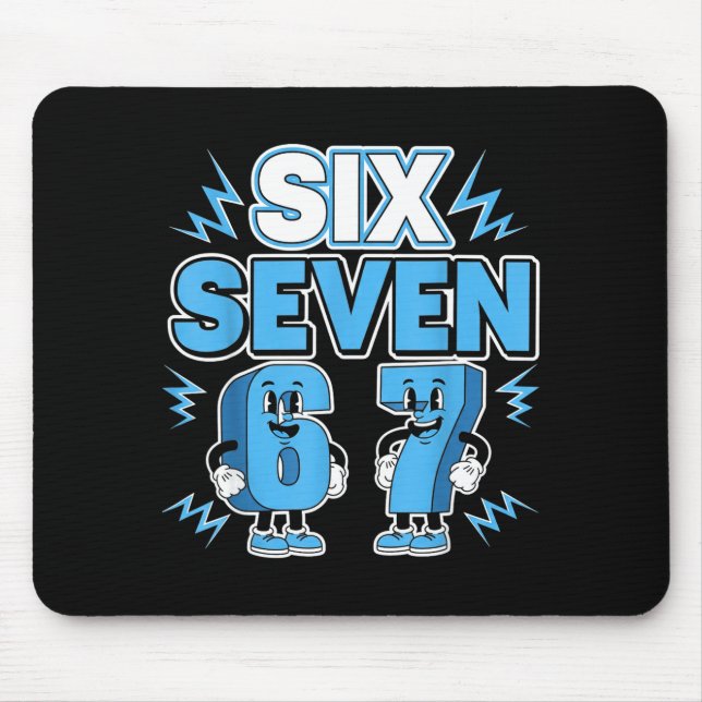 Tapis De Souris Funny Meme 67 Six Seven 6 7 Italian Brainrot Boys  (Devant)