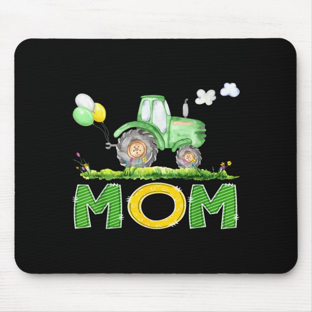 Tapis De Souris Funny Mom Birthday Boy Tractor Farm Truck Matching (Devant)